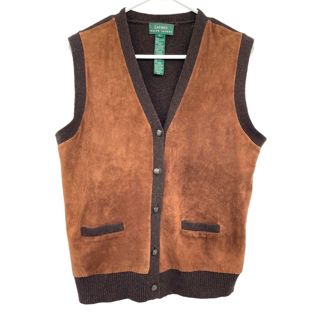 Lauren Ralph Lauren Brown Suede Vest